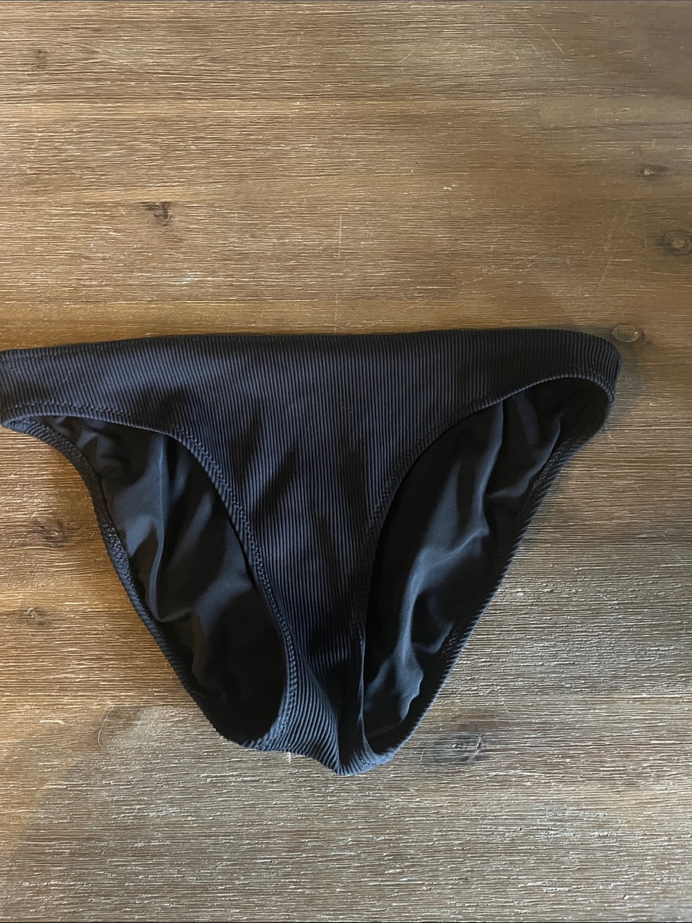 Aerie black ribbed bikini bottoms (size S)